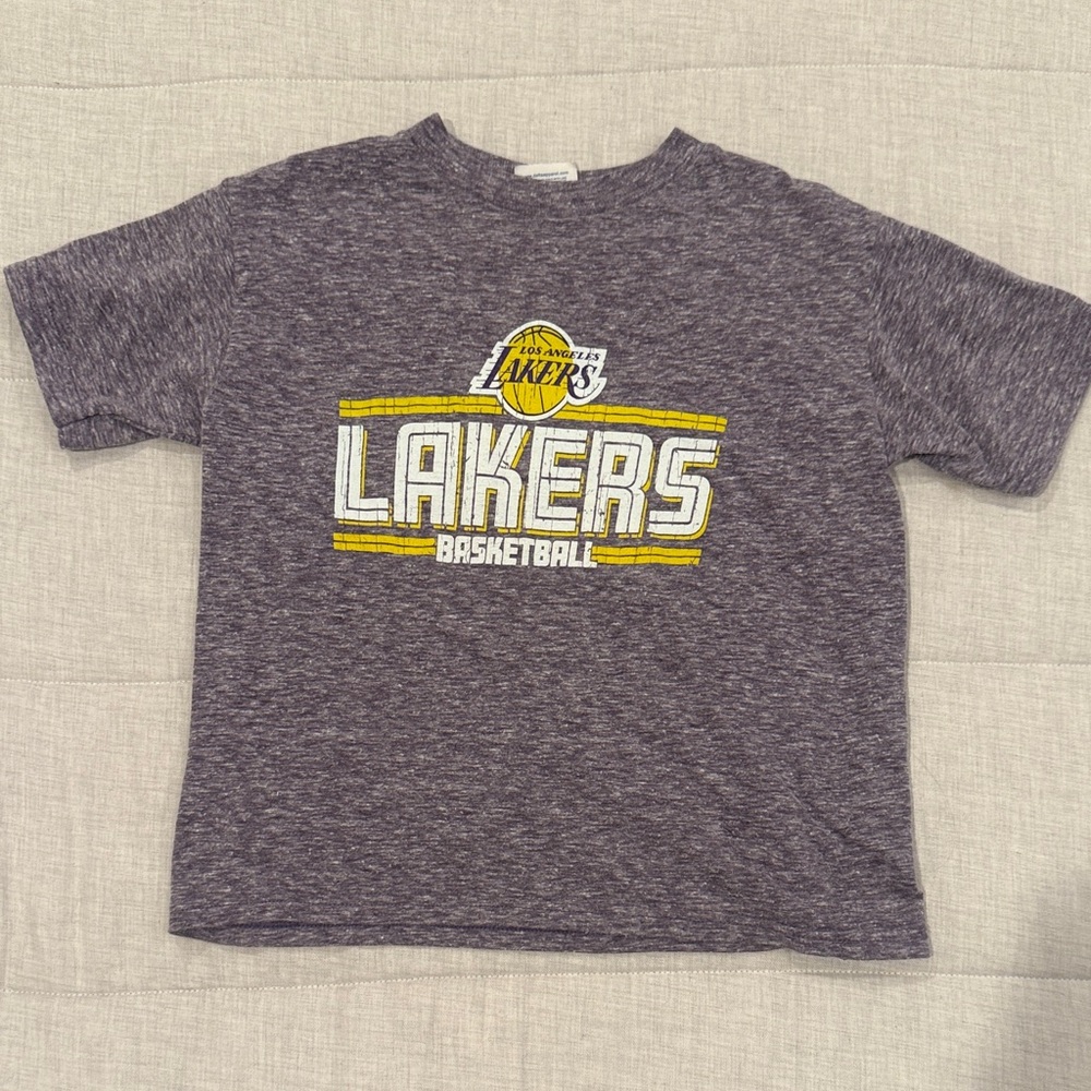 Kids Lakers Basketball Heather Purple T-Shirt